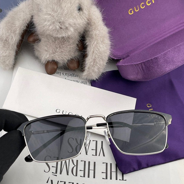 RECTANGULAR FRAME SUNGLASSES G3370 IN ACETATE AND METAL