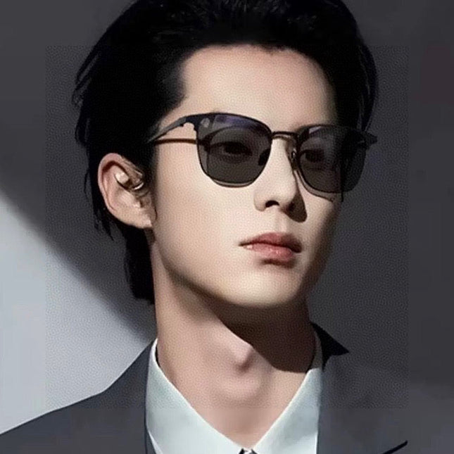 RECTANGULAR FRAME SUNGLASSES G3370 IN ACETATE AND METAL