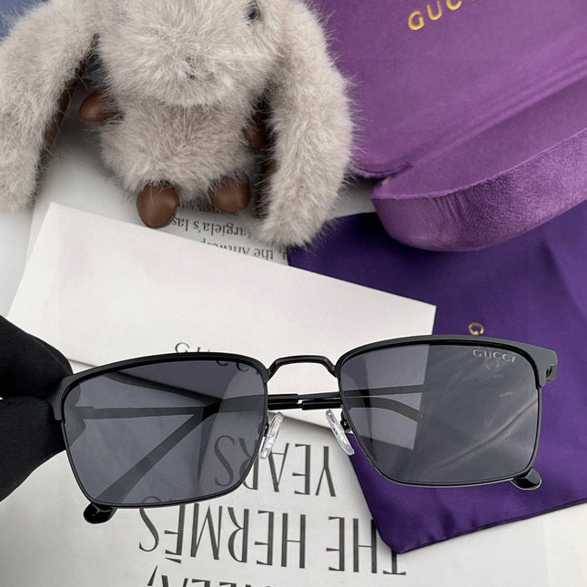 RECTANGULAR FRAME SUNGLASSES G3370 IN ACETATE AND METAL