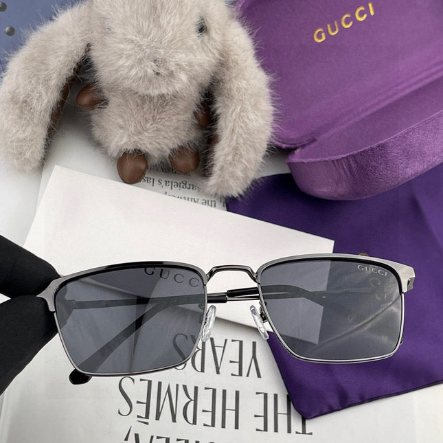 RECTANGULAR FRAME SUNGLASSES G3370 IN ACETATE AND METAL