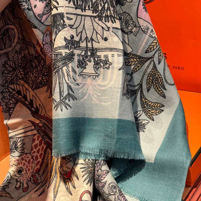 HERMES 25S SCARF 200 IN CASHMERE SILK 732071