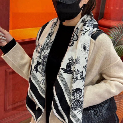 DIOR SCARF 110 CM IN CASHMERE SILK FABRIC 733887