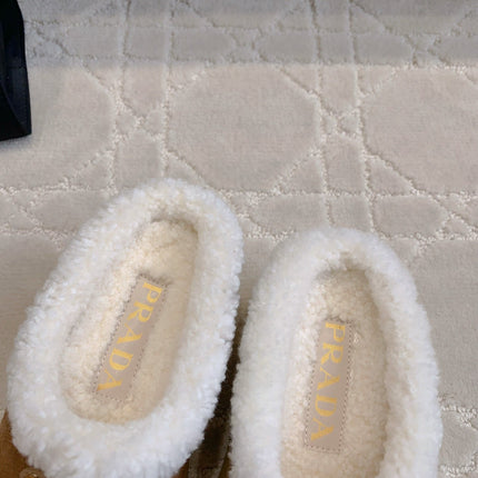 PRA MULES SHEARLING LINING IN TAN SUEDE