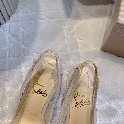 MISS Z SLINGBLACK PUMPS DAZZLING 85MM IN NUDE MESH AND STRASS