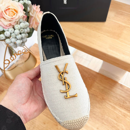 SL YVES LOGO SLIP ON CREAMY WHITE CANVAS