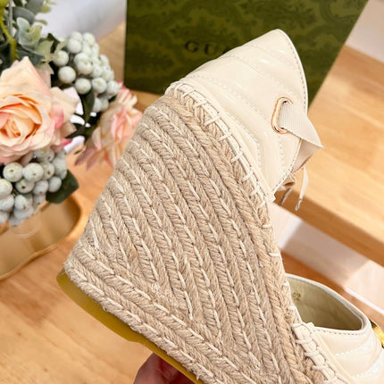 GG  Crochet platform Espadrilles White