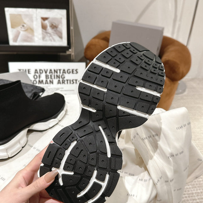 BALENCIAGA 25S SPEED TRAINER SNEAKERS 55 MM IN BLACK KNIT STYLE 1