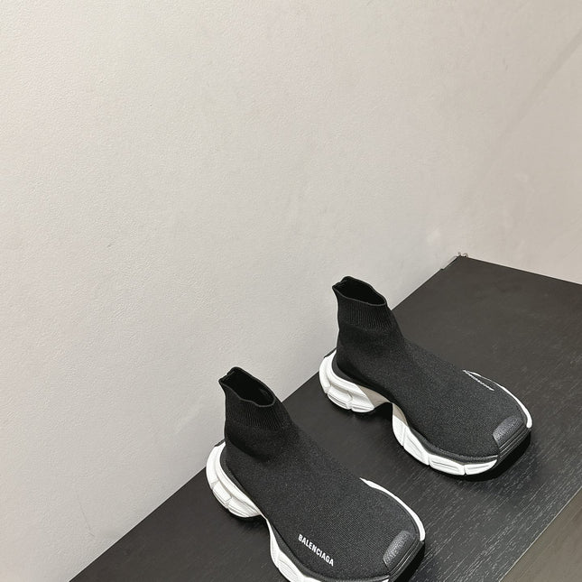 BALENCIAGA 25S SPEED TRAINER SNEAKERS 55 MM IN BLACK KNIT STYLE 1