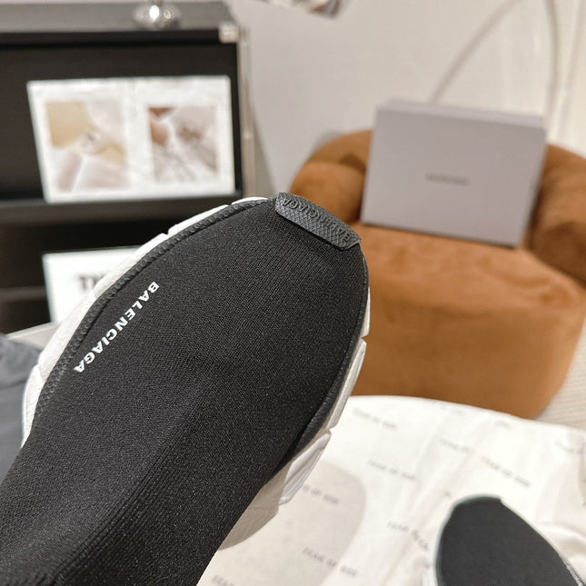 BALENCIAGA 25S SPEED TRAINER SNEAKERS 55 MM IN BLACK KNIT STYLE 1