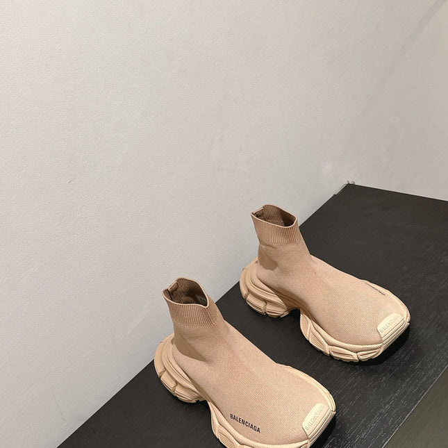 BALENCIAGA 25S SPEED TRAINER SNEAKERS 55 MM IN BEIGE KNIT