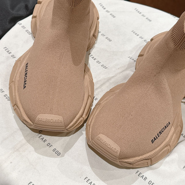 BALENCIAGA 25S SPEED TRAINER SNEAKERS 55 MM IN BEIGE KNIT