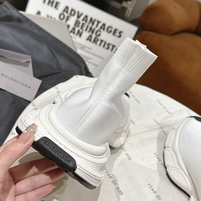 BALENCIAGA 25S SPEED TRAINER SNEAKERS 55 MM IN WHITE KNIT