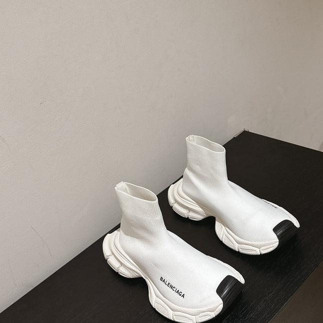 BALENCIAGA 25S SPEED TRAINER SNEAKERS 55 MM IN WHITE KNIT