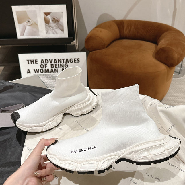 BALENCIAGA 25S SPEED TRAINER SNEAKERS 55 MM IN WHITE KNIT