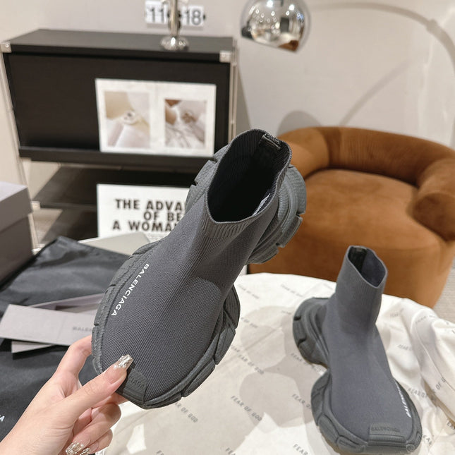 BALENCIAGA 25S SPEED TRAINER SNEAKERS 55 MM IN DARK GREY KNIT