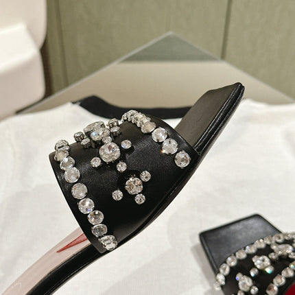 TRUMPET METALLIC MULES IN BLACK PATENT CALFSKIN WITH EMBELLISHED BUCKLE