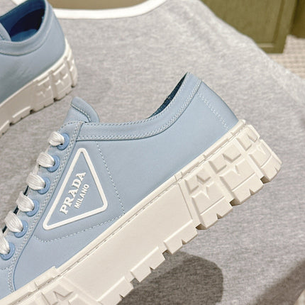 PRA DOUBLE WHEEL RE-NYLON GABARDINE SNEAKERS SKY CALFSKIN