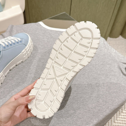 PRA DOUBLE WHEEL RE-NYLON GABARDINE SNEAKERS SKY CALFSKIN