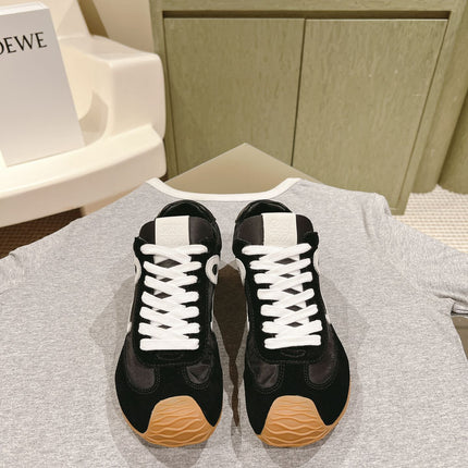 LW FLOW RUNNER TRAINERS IN BLACK SUEDE AND MESH