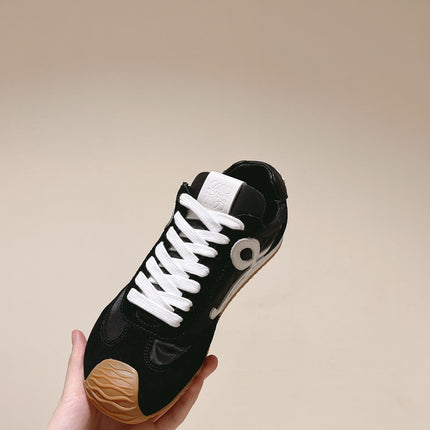 LW FLOW RUNNER TRAINERS IN BLACK SUEDE AND MESH