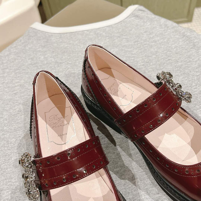 VIV' RANGERS MARY JANES IN BURGUNDY RED CALFSKIN