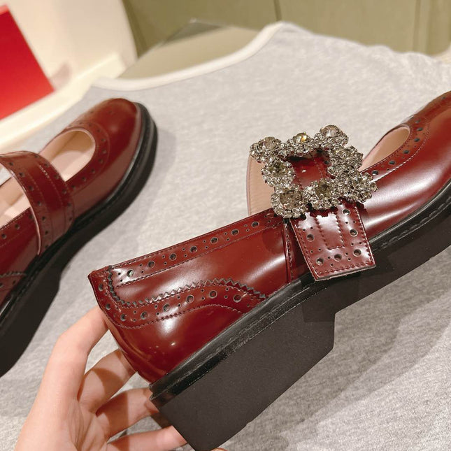 VIV' RANGERS MARY JANES IN BURGUNDY RED CALFSKIN