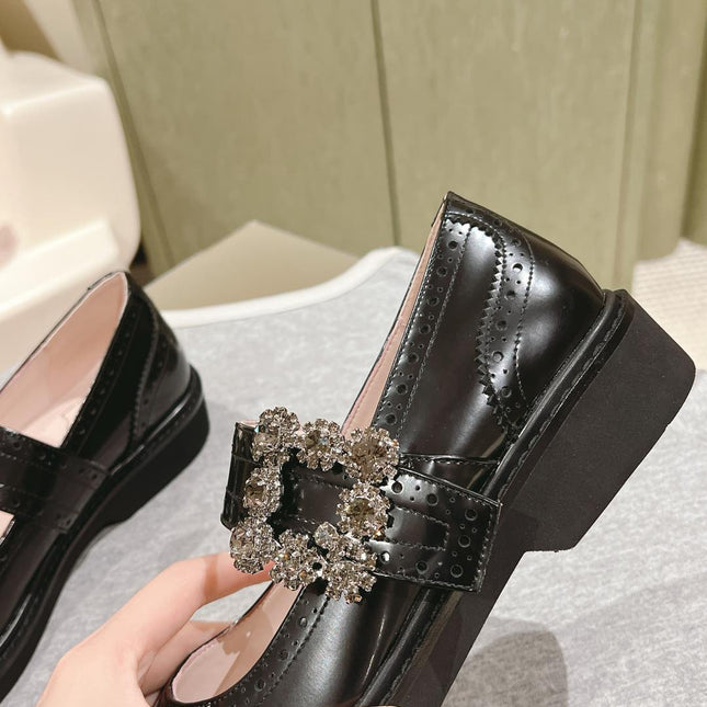 VIV' RANGERS MARY JANES IN BLACK CALFSKIN