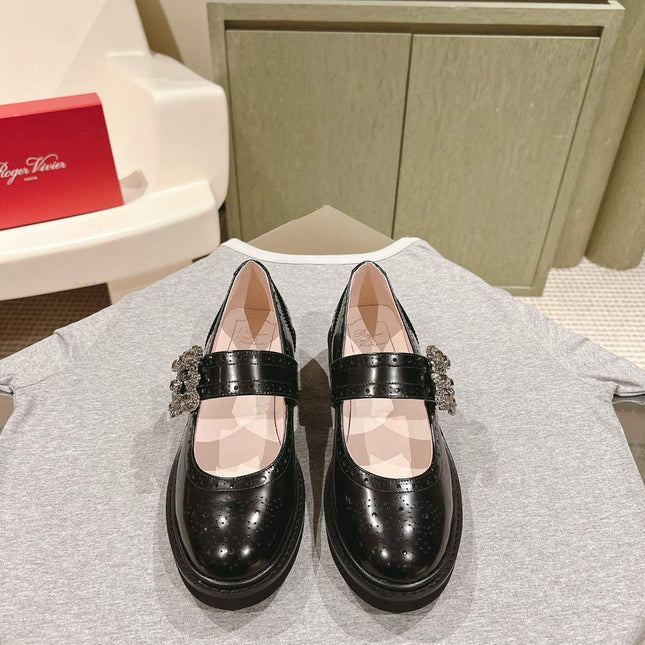 VIV' RANGERS MARY JANES IN BLACK CALFSKIN