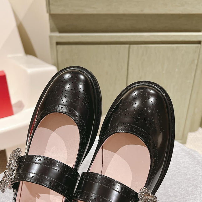 VIV' RANGERS MARY JANES IN BLACK CALFSKIN