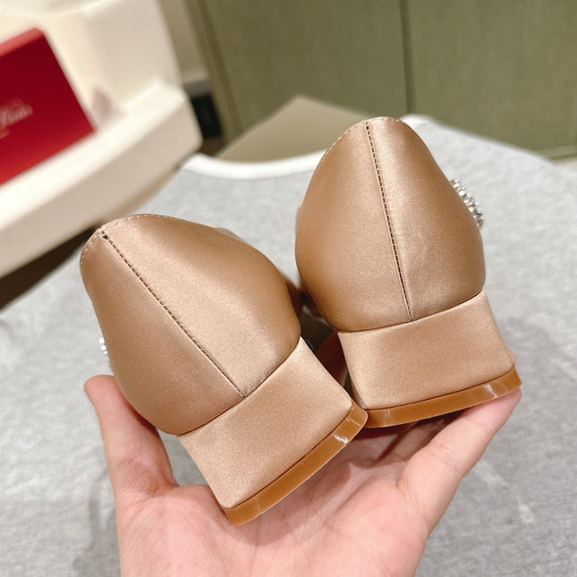 TRÈS VIVIER MARY JANE DOUBLE-STRAP IN NUDE SILK