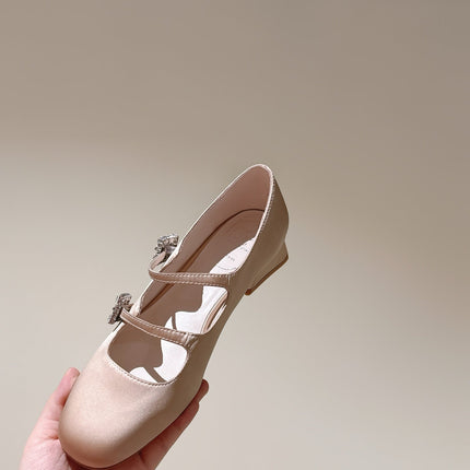 TRÈS VIVIER MARY JANE DOUBLE-STRAP IN NUDE SILK