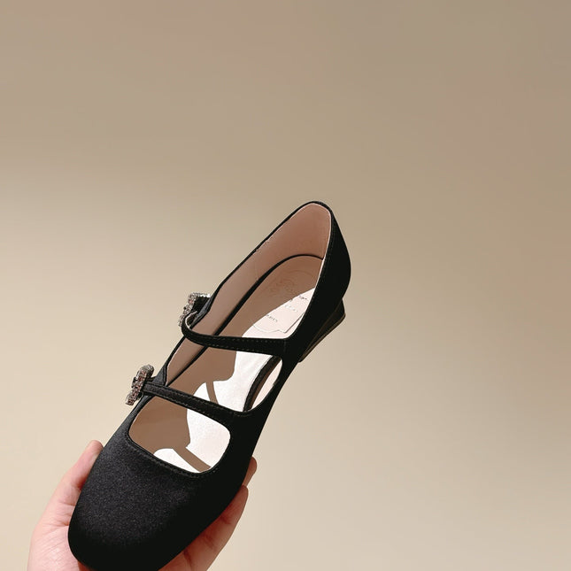 TRÈS VIVIER MARY JANE DOUBLE-STRAP IN BLACK SILK