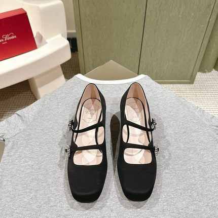 TRÈS VIVIER MARY JANE DOUBLE-STRAP IN BLACK SILK