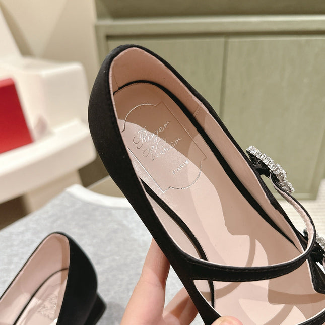 TRÈS VIVIER MARY JANE DOUBLE-STRAP IN BLACK SILK