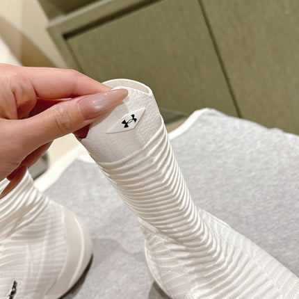 BALENCIAGA 25S HIGH-TOP SNEAKERS IN WHITE COTTON BLEND