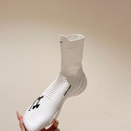 BALENCIAGA 25S HIGH-TOP SNEAKERS IN WHITE COTTON BLEND