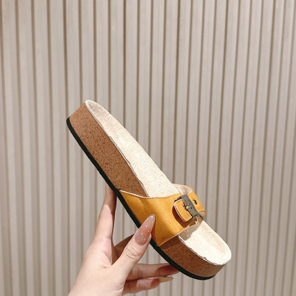 BALENCIAGA 25S SCHOLL SLIDES IN DARK ORANGE PU LEATHER WITH SILVER HARDWARE