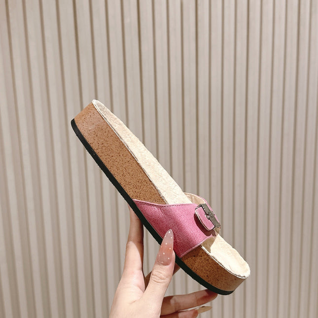 BALENCIAGA 25S SCHOLL SLIDES IN PINK PU LEATHER WITH SILVER HARDWARE