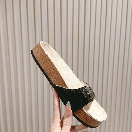 BALENCIAGA 25S SCHOLL SLIDES IN BLACK PU LEATHER WITH SILVER HARDWARE