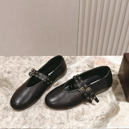 ALAIA MARY JANE 25S IN BLACK LAMBSKIN WITH SILVER HARDWARE