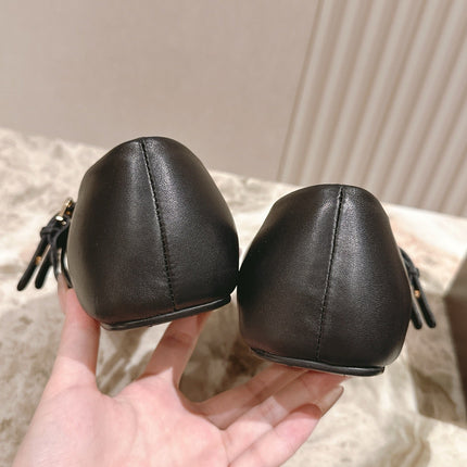 ALAIA MARY JANE 25S IN BLACK LAMBSKIN WITH SILVER HARDWARE