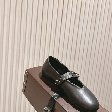 ALAIA MARY JANE 25S IN BLACK LAMBSKIN WITH SILVER HARDWARE