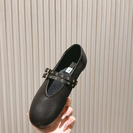 ALAIA MARY JANE 25S IN BLACK LAMBSKIN WITH SILVER HARDWARE