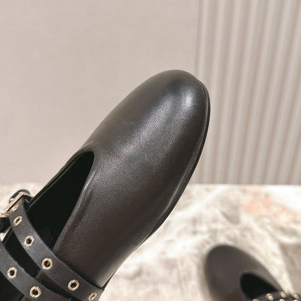 ALAIA MARY JANE 25S IN BLACK LAMBSKIN WITH SILVER HARDWARE