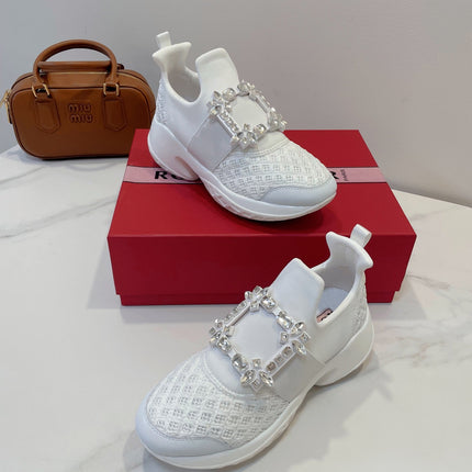 VIV' RUN SNEAKERS IN WHITE TECHNICAL FABRICS TRASS BUCKLE