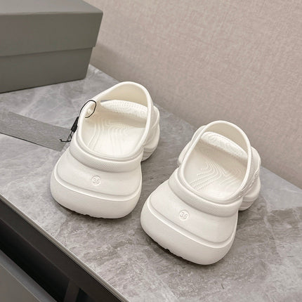 POOL CROCS SLIDE SANDAL IN WHITE RUBBER