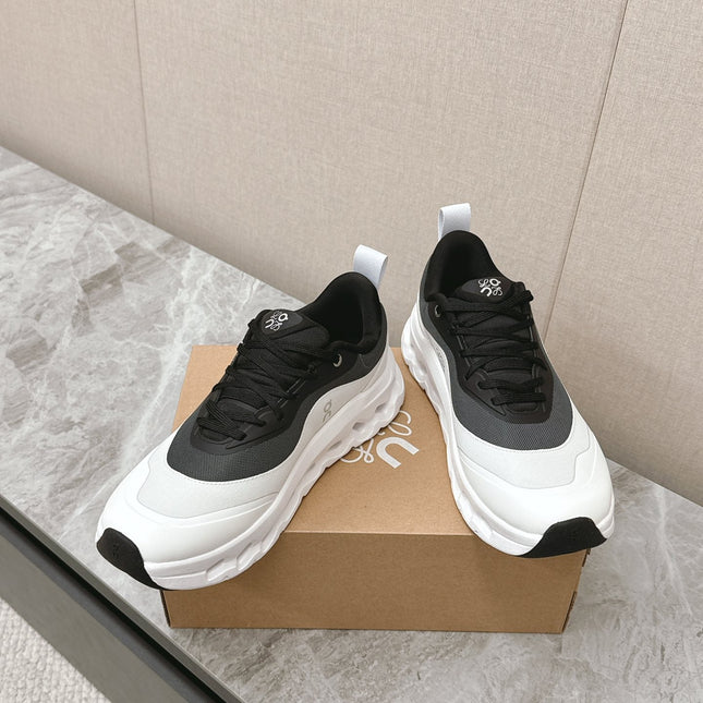 RUN SNEAKER IN WHITE MIX BLACK SUEDE AND MESH FABRIC
