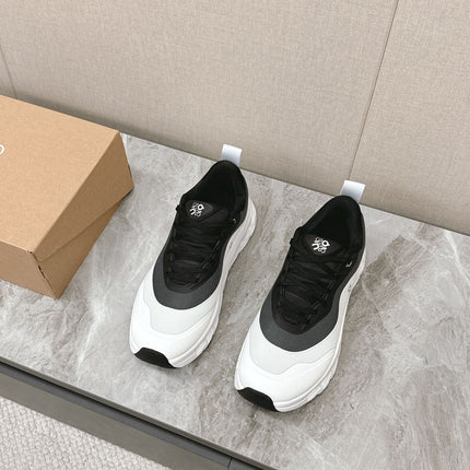 RUN SNEAKER IN WHITE MIX BLACK SUEDE AND MESH FABRIC