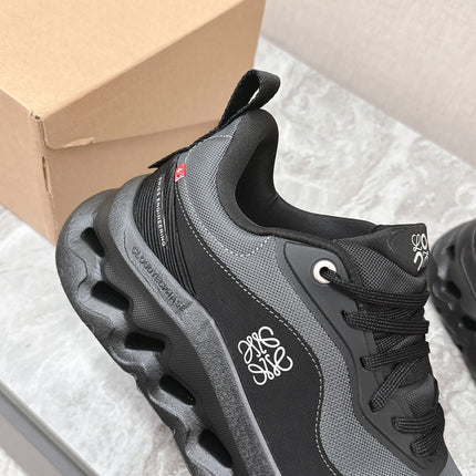 RUN SNEAKER IN BLACK SUEDE AND MESH FABRIC