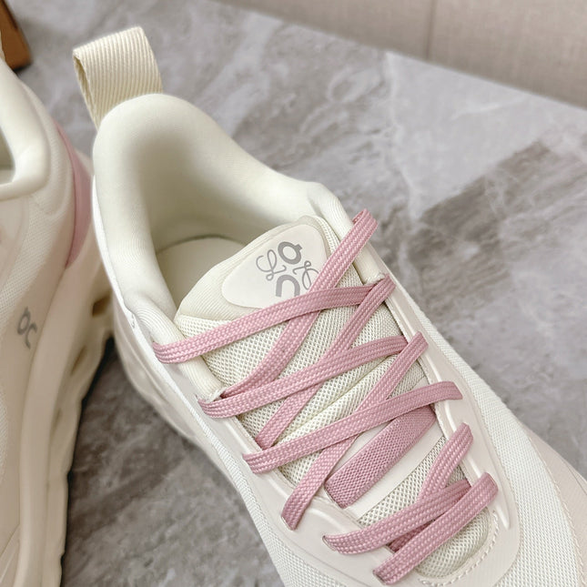 RUN SNEAKER IN PASTEL GRAY MIX BABY PINK SUEDE AND MESH FABRIC